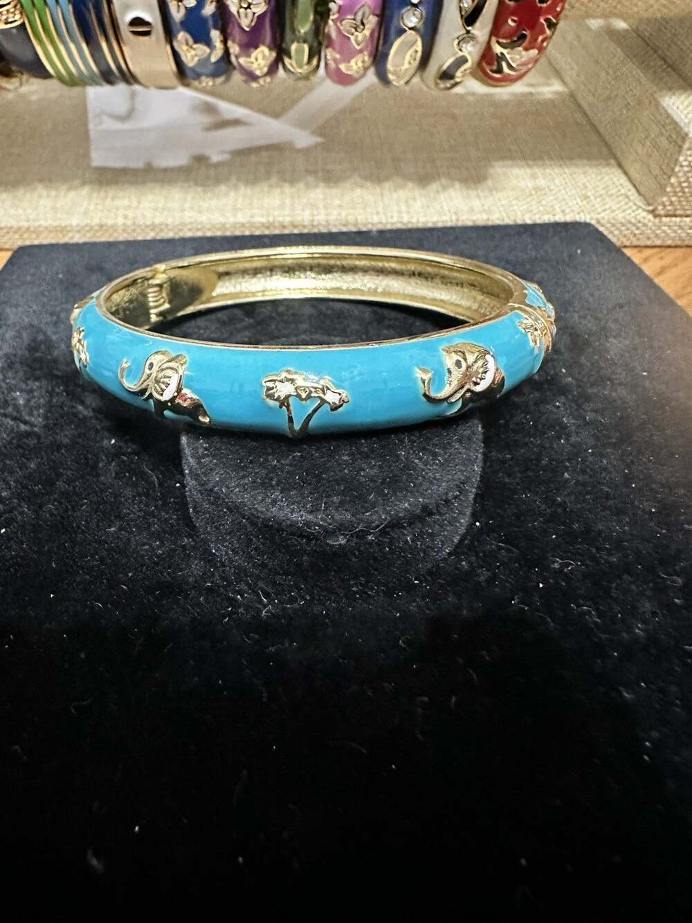 Sequin Nordstrom Multicolor Gold Tone Statement Enamel Bangle Bracelet # 91